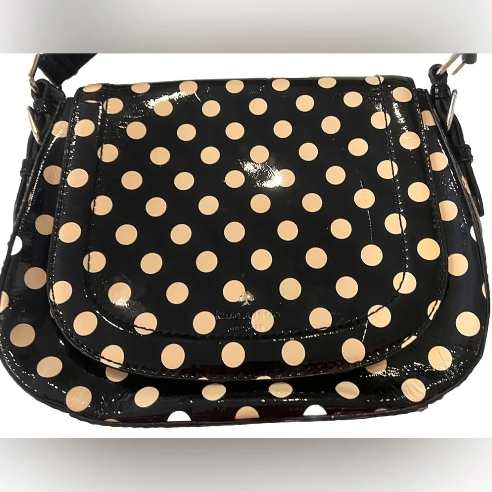 Kate Spade Black and Cream Polka Dot Shoulder Bag